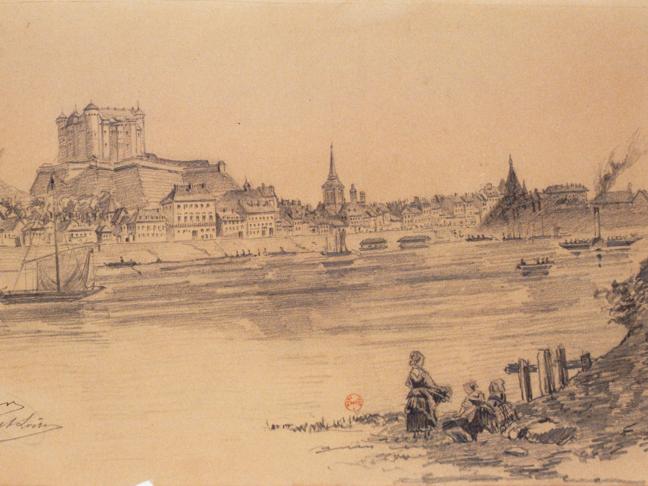 Saumur. Maine-et-Loire, dessin de Clerget, Hubert (1818-1899)